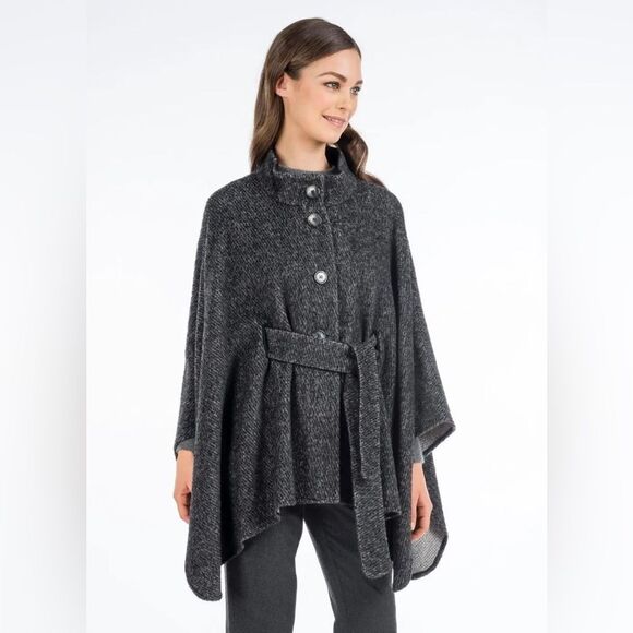 Blarney Woollen Mills Maggi Wool Cape Gray Black - O/S - NWOT - $298.00 - Picture 16 of 16